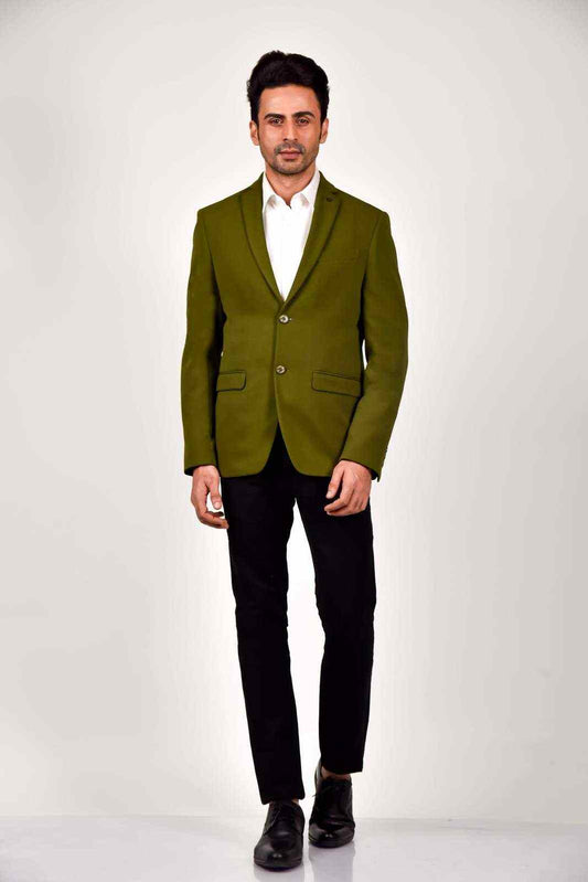 Olive Knitted Blazer house-of-united