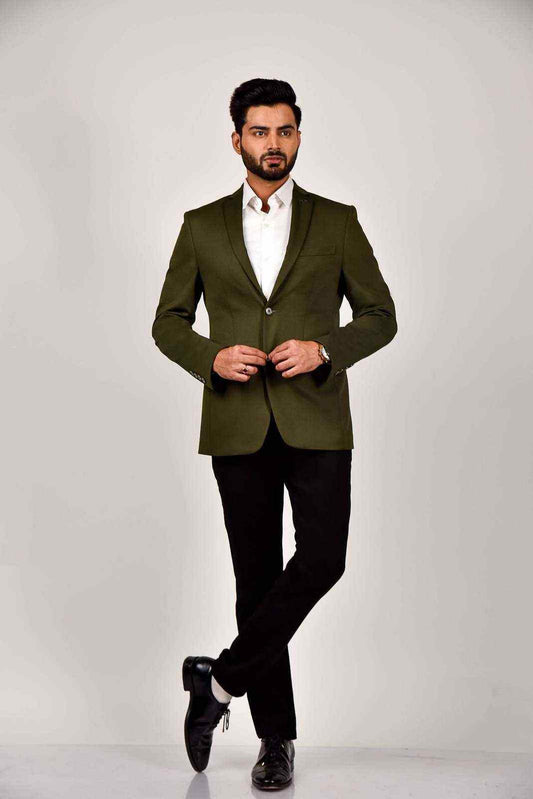 Olive Knitted Blazer for all Occasions house-of-united