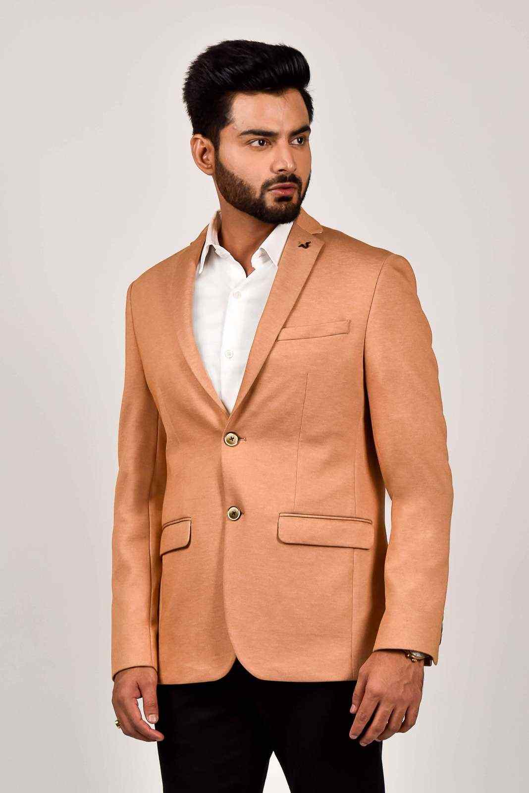 Orange Knitted Blazer for all Occasions house-of-united
