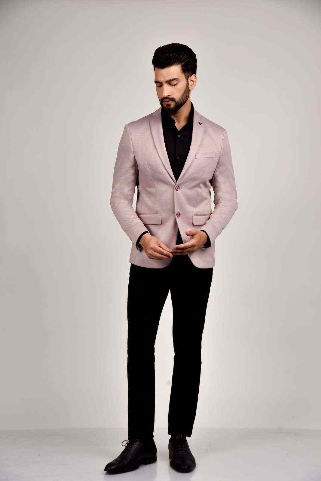 Peach Knit Blazer house-of-united