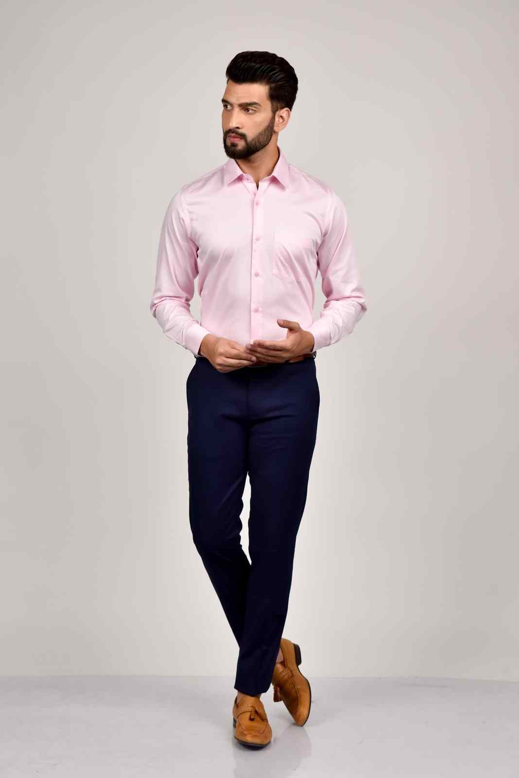 Pink Cotton Satin Shirt house-of-united