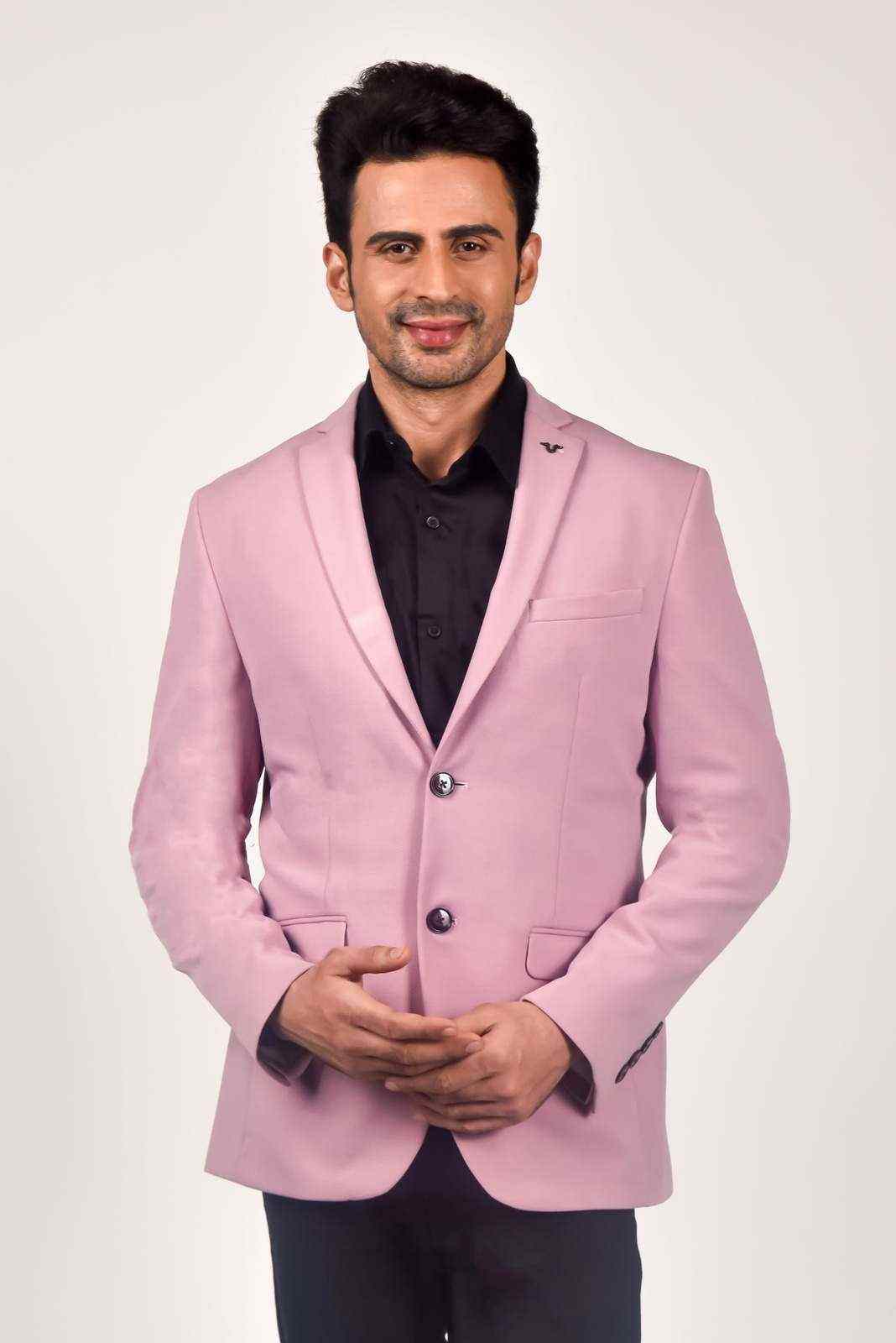 Pink Knitted Blazer house-of-united