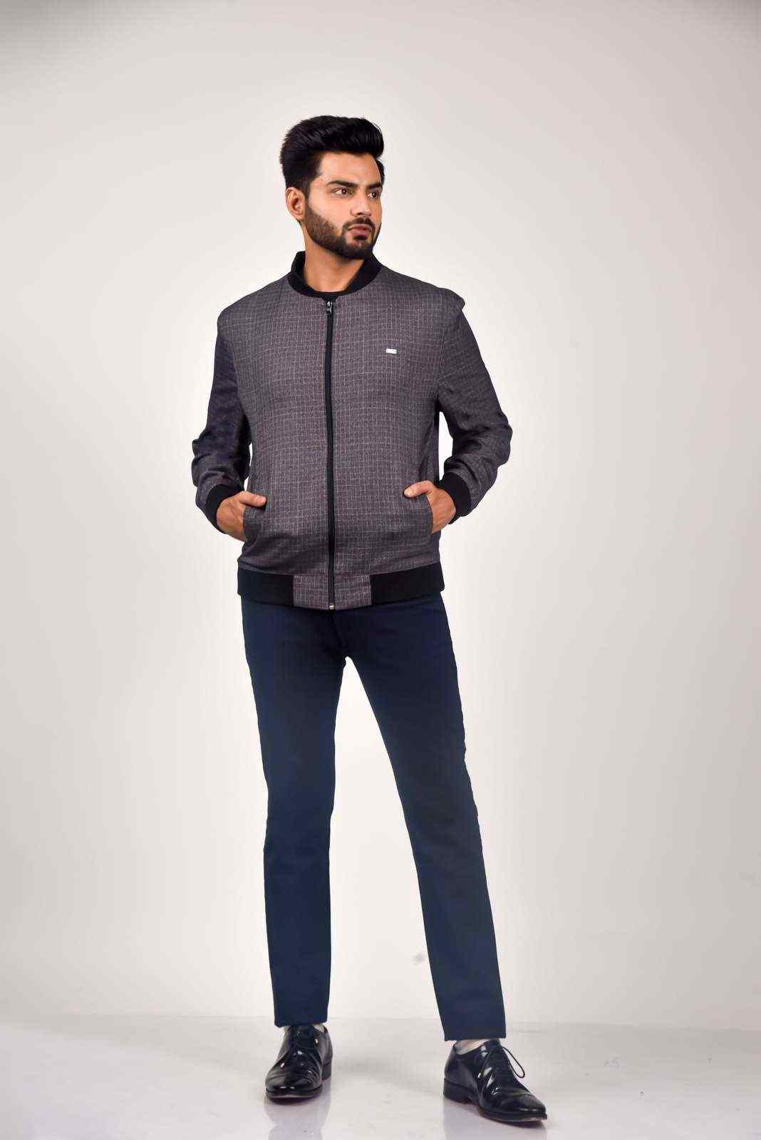 Zipper Code Jacket Buy Charcoal TR Zipper Jacket Exclusive At House of United