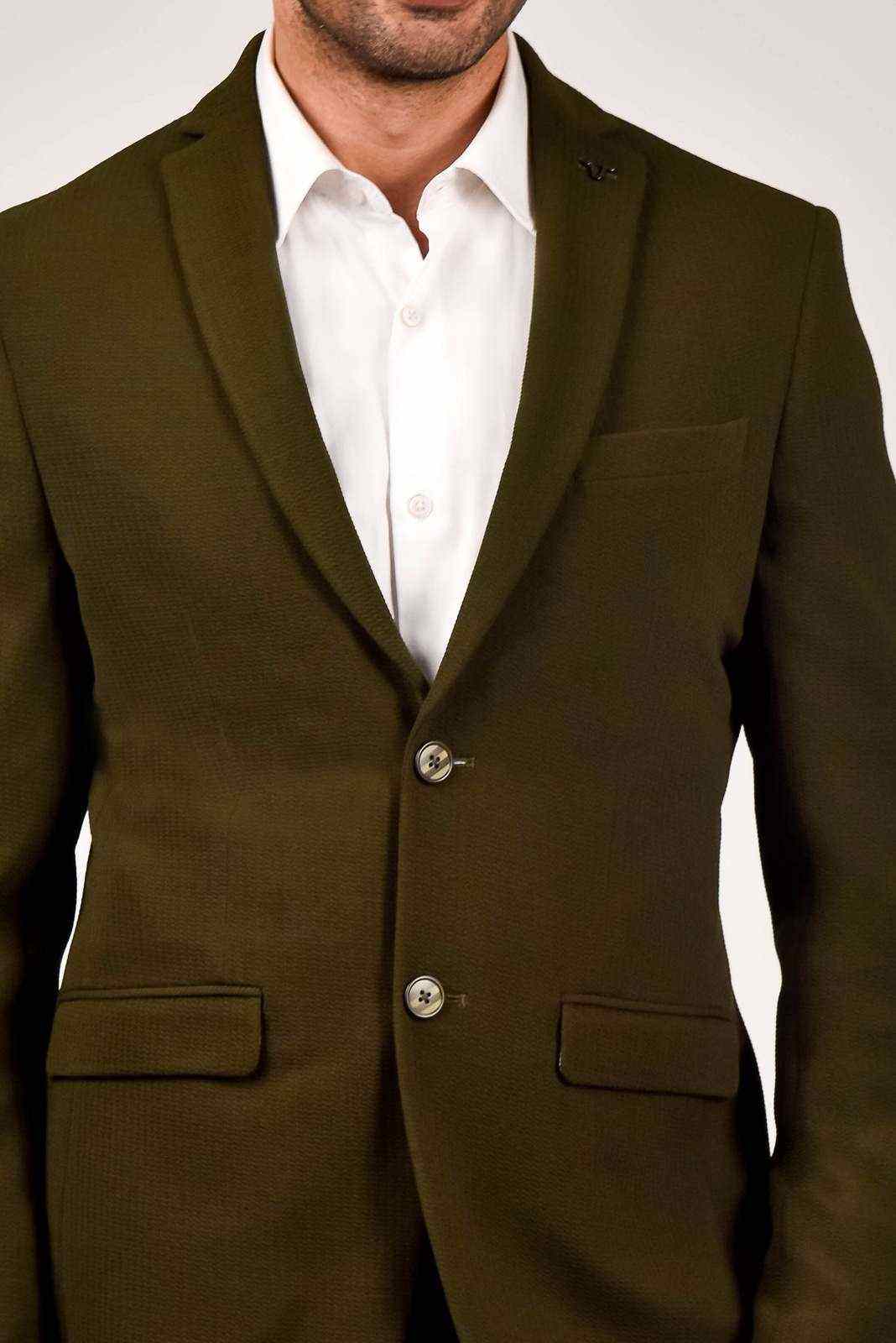 Olive Knitted Strechable Blazer house-of-united