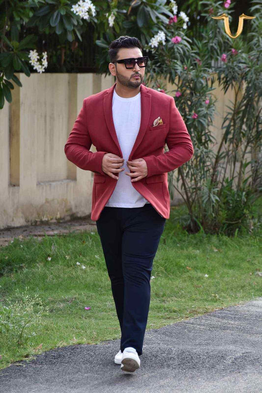 Red Knit Blazer house-of-united