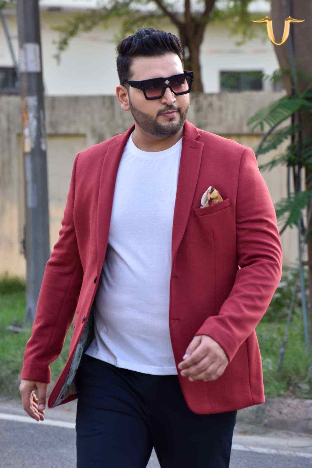 Red Knit Blazer house-of-united