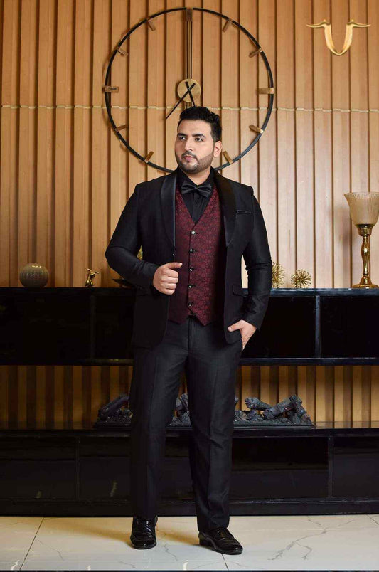 Black Partywear 3 Pc Suit house-of-united