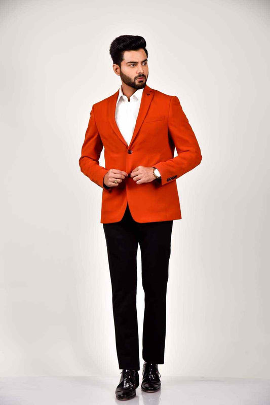 Rust Knit Blazer house-of-united