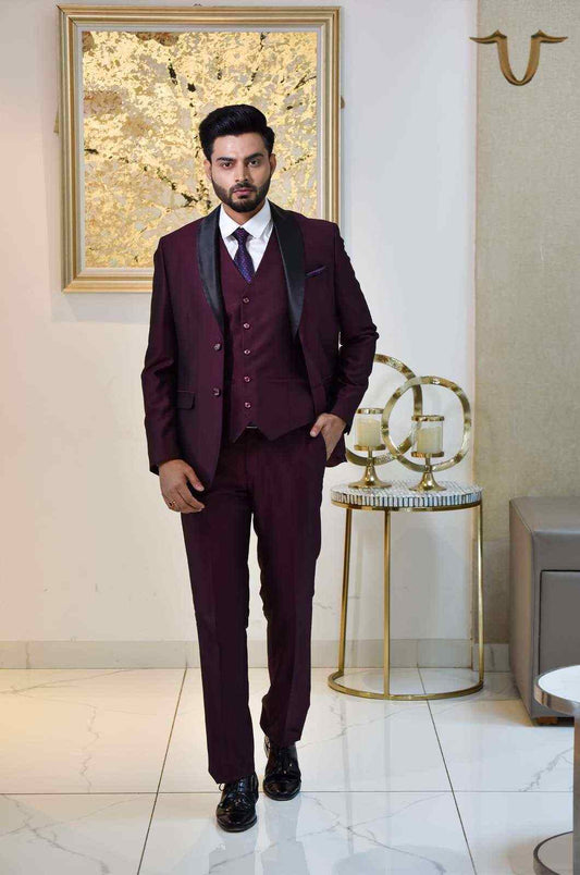 Wine Partywear 4 Pc Suit house-of-united