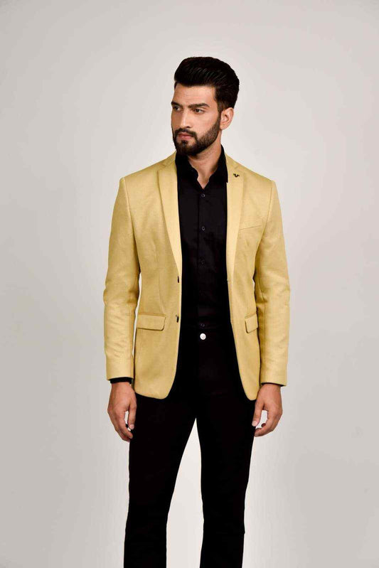 Yellow Knitted Blazer house-of-united